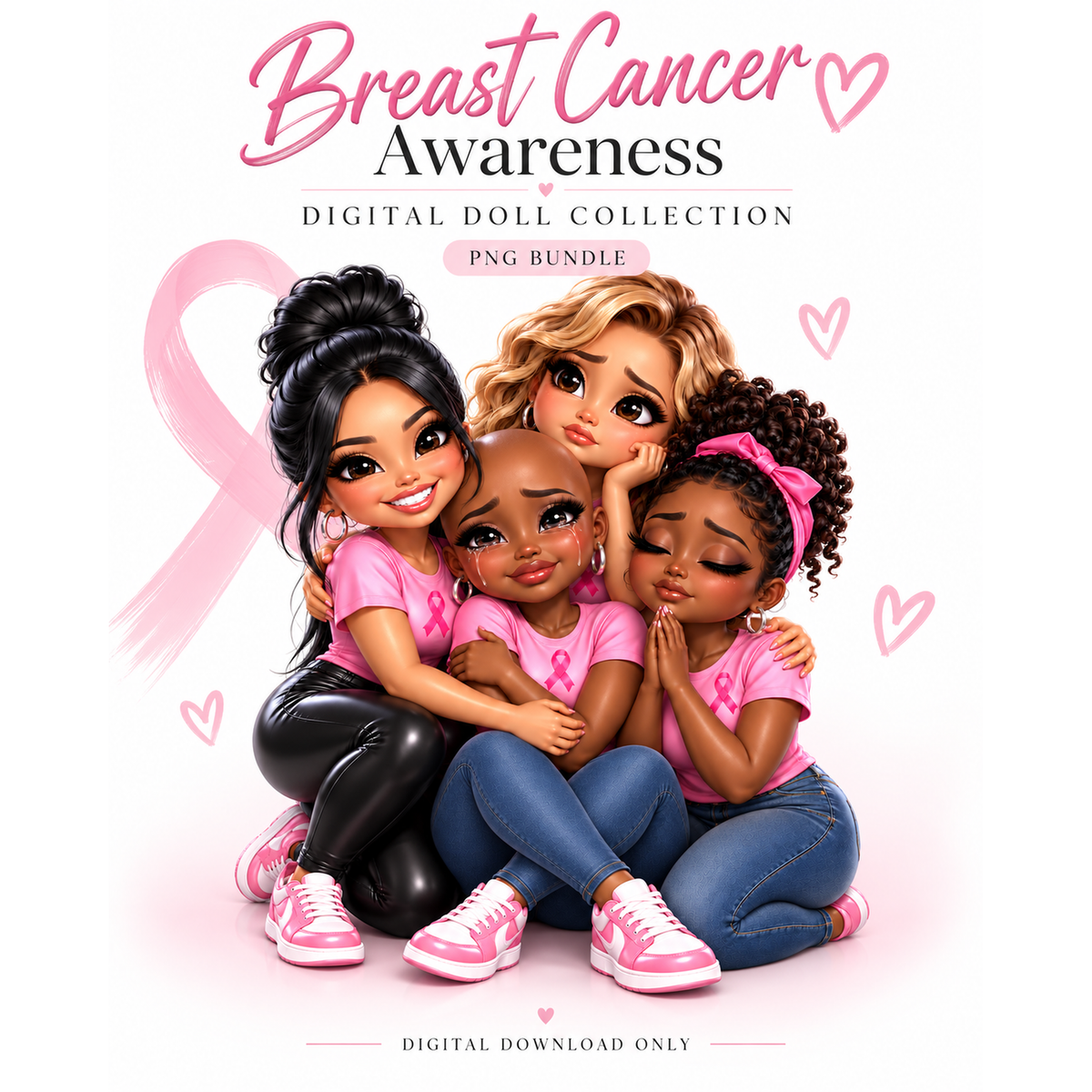 Breast Cancer Awareness | Pink Ribbon PNG 19 Bundle