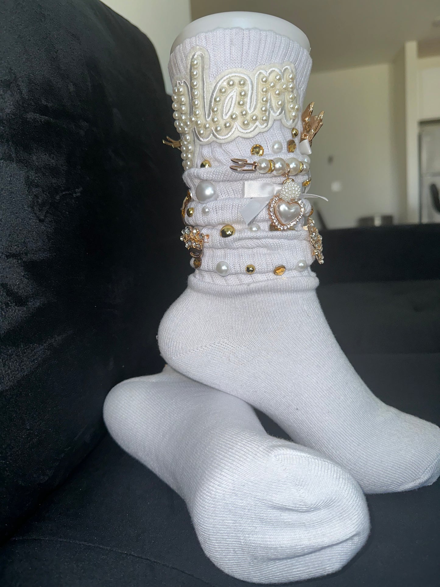 Charm Socks ~ Glam White