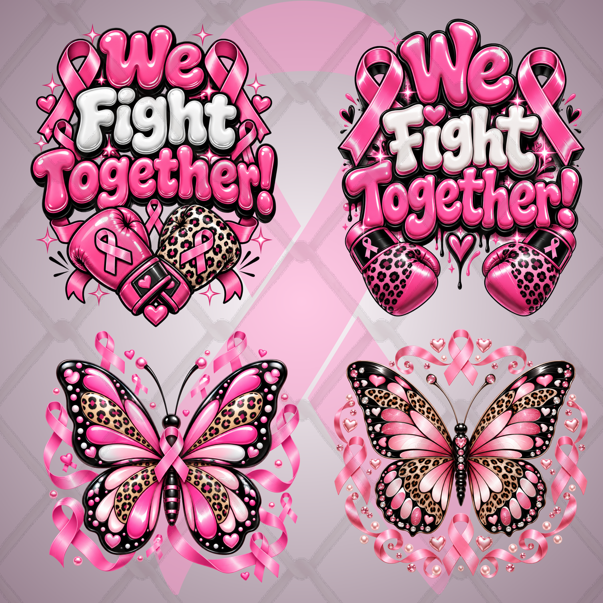 Breast Cancer Awareness | Pink Ribbon PNG 19 Bundle