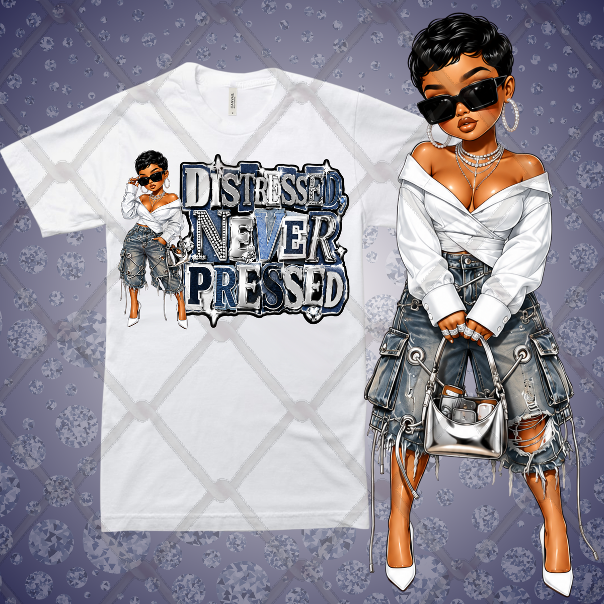 Distressed, Never Pressed Digital Doll Collection PNG 24 Bundle
