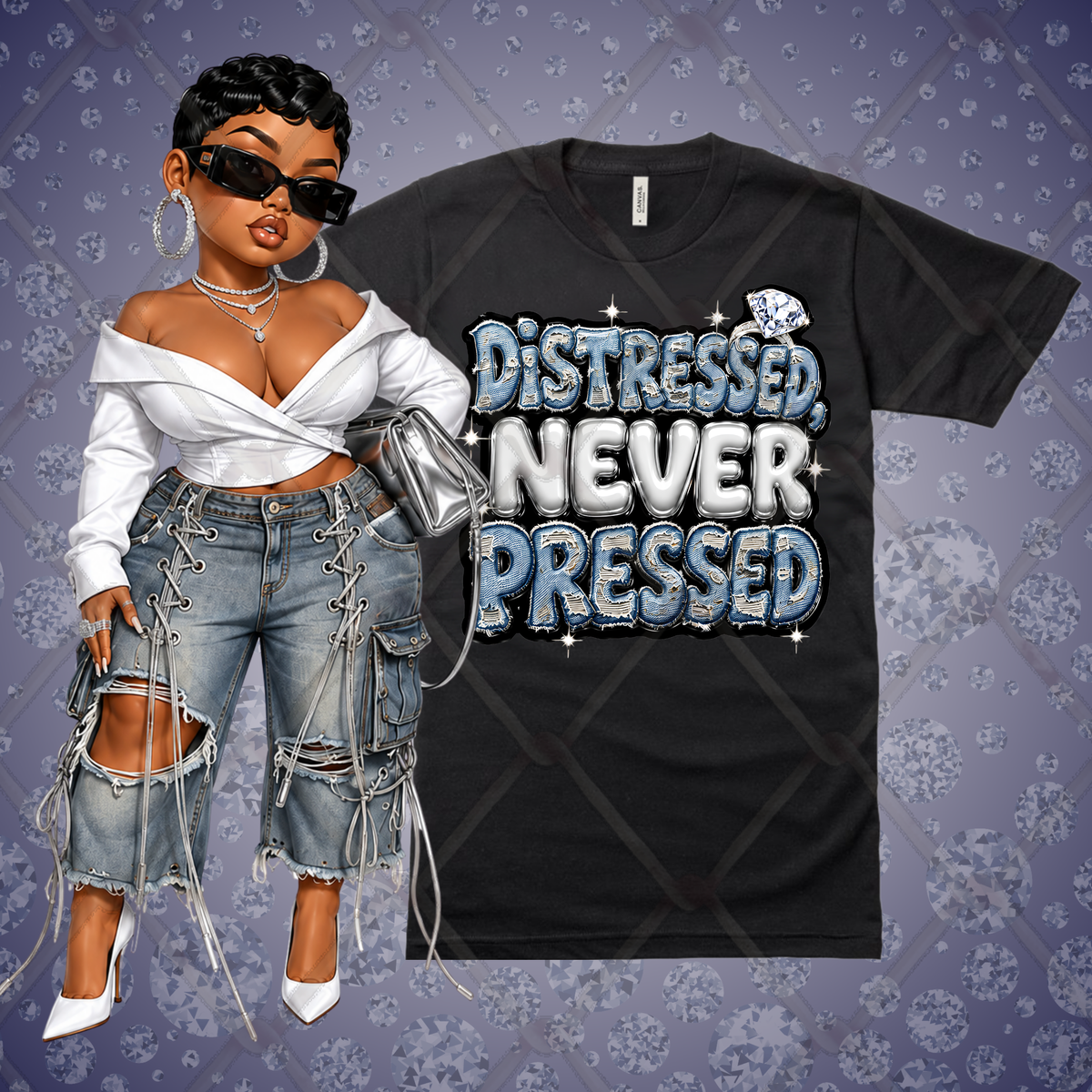 Distressed, Never Pressed Digital Doll Collection PNG 24 Bundle