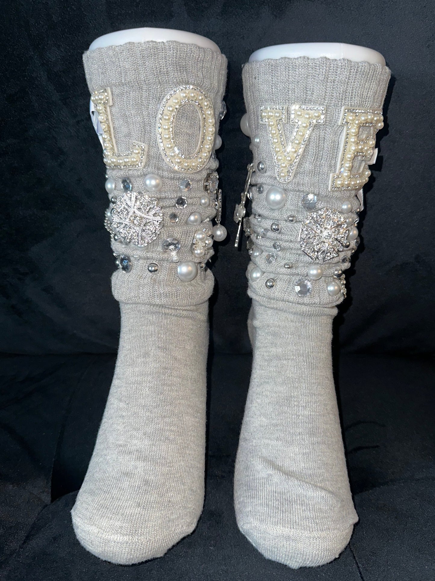 Charm Socks ~ Love Gray