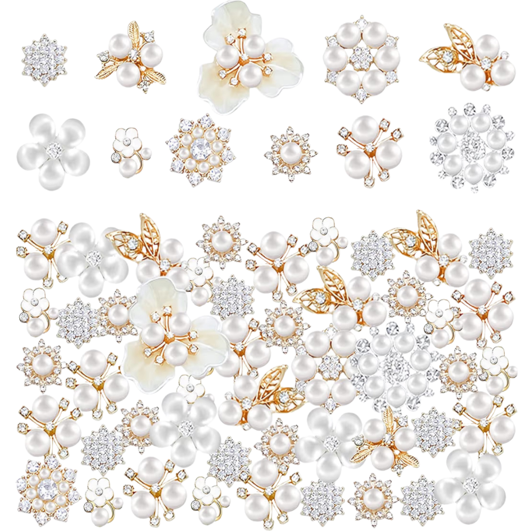 Flower Pearl Rhinestone Set