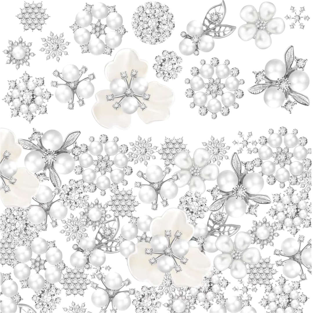 Flower Pearl Rhinestone Set