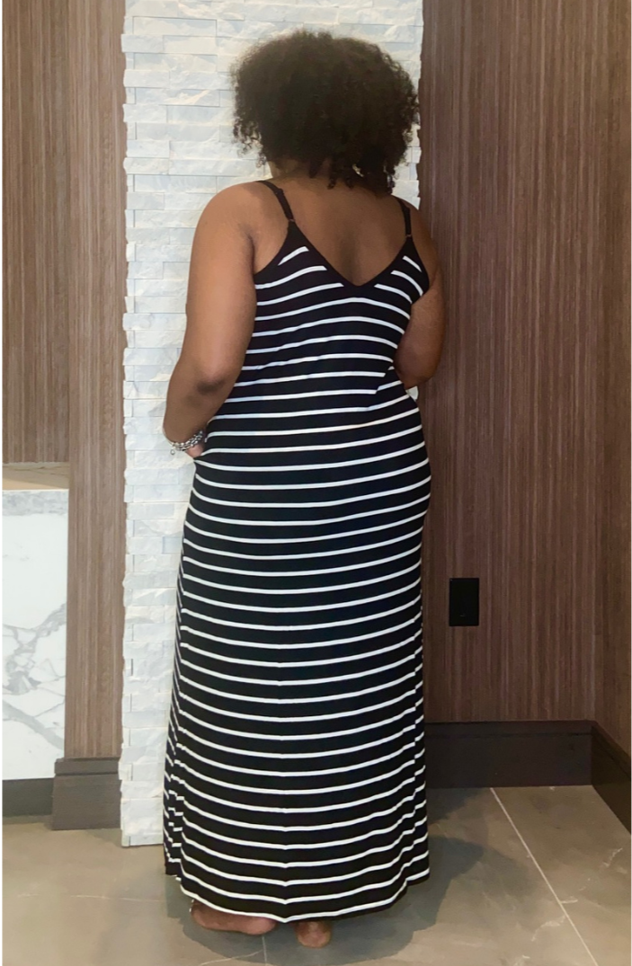 MARIE Maxi Dress w/Stripes+