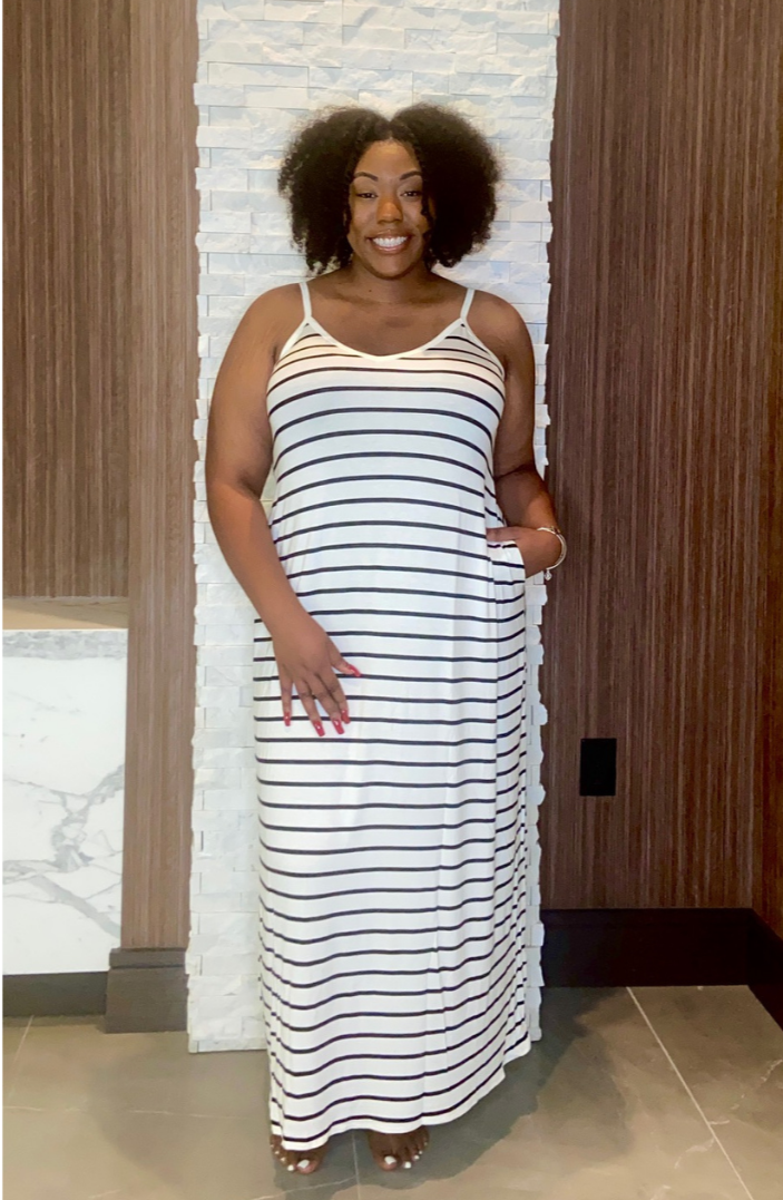 MARIE Maxi Dress w/Stripes+