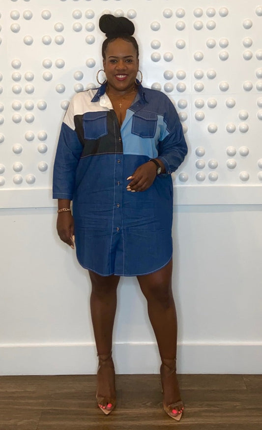 BLUE IVY Denim Shirt Dress