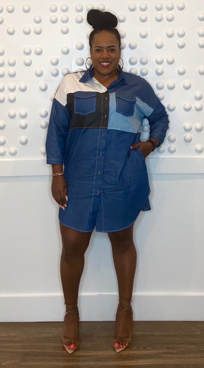 BLUE IVY Denim Shirt Dress