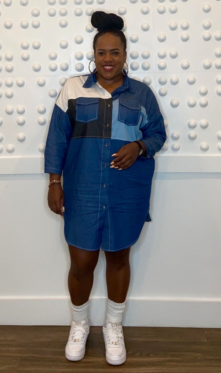 BLUE IVY Denim Shirt Dress